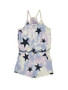 NBP TIE DYE NAVY STARS CAMI ROMPER WITH POCKET