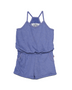 DENIM CAMI ROMPER WITH POCKETS
