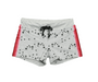 GREY HEATHER MINI STARS PRINT RAW SHORTS WITH SIDE TAPE AND BACK POCKET