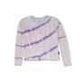 DIAGONAL TIE DYE LOGN SLEEVE CREW RAW EDGE WITH V INSERT