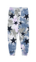 DGP (DENIM GRAY PINK) TIE DYE STAR PRINT CUFFED LOOP TERRY SWEAT PANTS WITH BACK POCKET