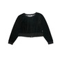 BLACK VELOUR LONG SLEEVE CROP TOP WITH BACK ZIPPER