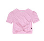 C PINK PUFF SLEEVE KNOTTED TEE