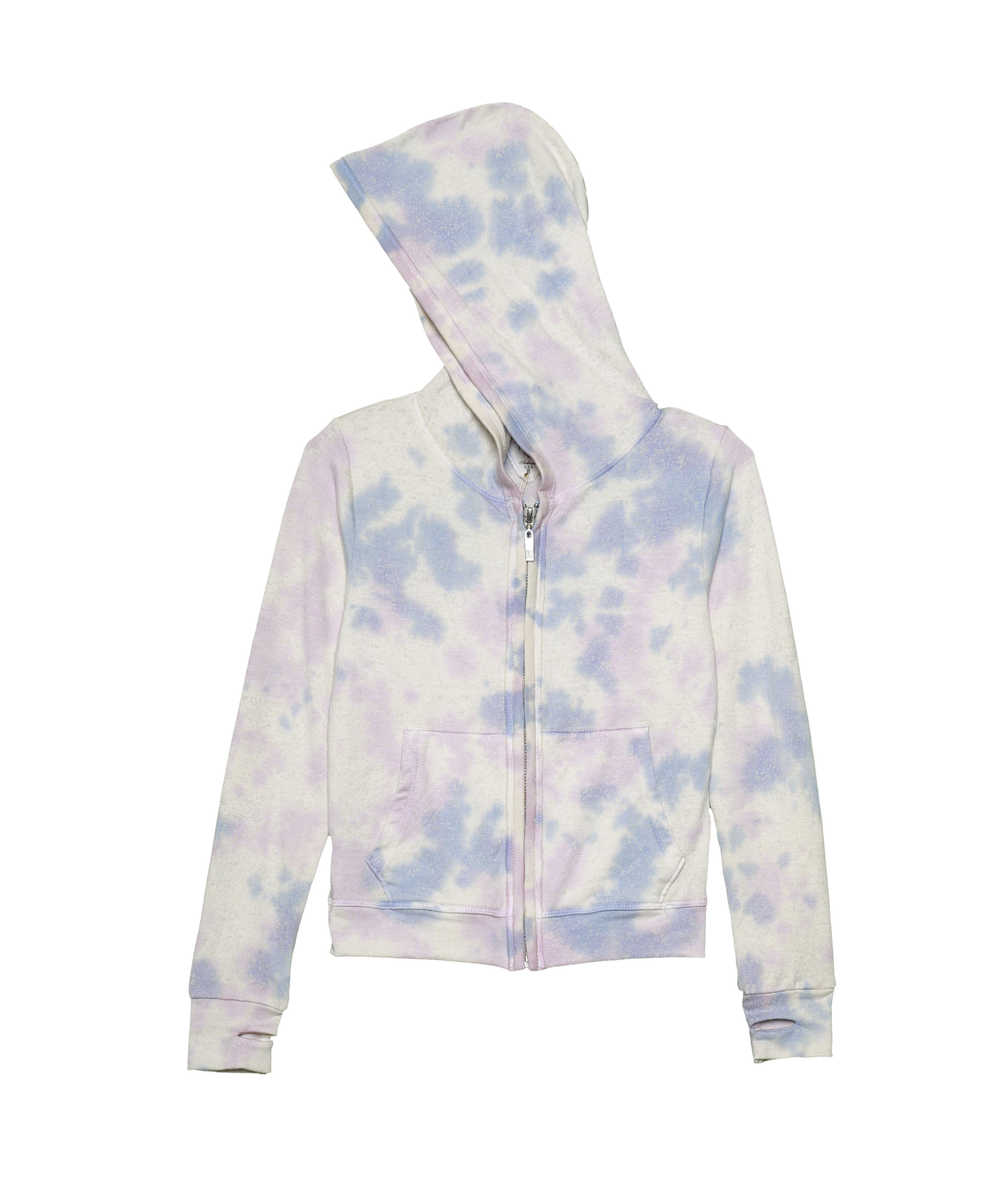 GIRLS HEATHER LOOP TERRY HOODED ZIPPER JACKET - T2Love, Inc.