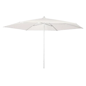 Parasol d'extérieur à structure blanche en aluminium et toile acrylique teintée