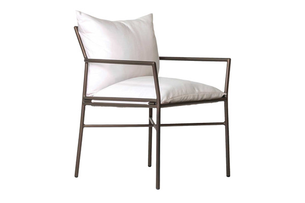 Chaise d'extérieur à cadre en aluminium et assise en corde tissée