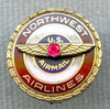 1950s Northwest Airlines Air Mail 5 Years of Service Pin in Pinback