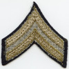 1920s Single US Army Corporal Rank Stripes Embroidered on Wool Mesh Backing