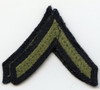 Pair of 1930s US Army Private Rank Stripes in Olive Drab Embroidered Wool