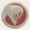 Early WWII US Army Parachute Field Artillery Cap Badge on Red Twill