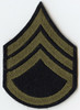 Nice Single WWII US Army Rank Stripes for Staff Sergeant Olive Embroidered on Wool
