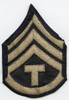 WWII US Army Rank Stripes for Technician Third Grade Embroidered on Navy Twill