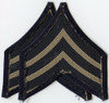 Pair of WWII US Army Sergeant Rank Stripes Embroidered on Navy Twill