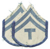 Pair of Mid-WWII US Army Bevo-Weave Rank Stripes for Technician Fifth Grade