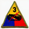WWII Green Back Patch for US Army 3rd Armored Division aka Spearhead Division