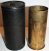 Scarce WWI 75 mm Blank Artillery Round Shell Casing in Original Cardboard & Steel Container