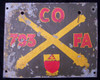 Unit Plaque from Commanding Officer's Jeep of US Army 793rd Field Artillery Battalion