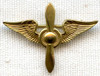 BEING RESEARCHED - Beautiful 1920s-30s Aviation Lapel Pin in 10K Gold - NOT FOR SALE UNTIL IDed