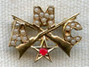 Ca 1920 Agricultural & Mechanical College of Texas ROTC Fraternal Pin in 14K Gold