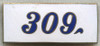 BEING RESEARCHED - Unidentified "309" Badge in Blue and White Enamel -NOT FOR SALE UNTIL IDENTIFIED