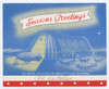 WWII US NAS Moffett Field Christmas Card with Blimp