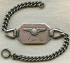 Great WWI USN Pilot ID Bracelet Engraved with Nickname "Sparkie" in Sterling