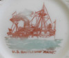 Beautiful Spanish-American War US Battleship Maine Commemorative Plate