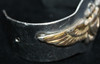 Great, Nicely Worn WWII USN Pilot Bracelet Hand-Engraved with Gilt Sterling Wing