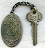 Great Circa 1930 Phoenix, Arizona Biltmore Hotel Key & Fob for Room #221