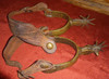 Circa 1870s Handmade Bronze Spurs with Original Leathers