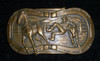 Circa 1940s-1950s Copper Cowboy Belt Buckle with Horseshoe Border
