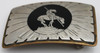 Classic Vintage Johnson & Held 'End of the Trail' Inlay, Nickel, & Brass Western Buckle