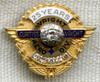 Beautiful #'ed 14K 1950s Curtiss-Wright, Wright Aero Division 25 Years of Service Pin