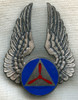 Minty WWII CAP (Civil Air Patrol) Visor Hat Badge in Sterling by Gemsco