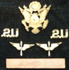 Very Rare 1920s Air Corps Collar Insignia & Hat Badge from WWI Ace C. L. Bissell