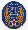 WWII USAAF 20th AF 'Thick Numbers' Round Patch, Moderately Used