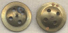 Pair of WWII Brass Trouser Escape Compass Buttons