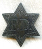 1860s Hand-Engraved Silver Fireman's Lapel Badge