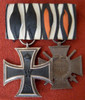 World War I German Medal Bar with Iron Cross by Friedlander and War Service Cross