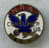 1930s National Recovery Act (NRA) Consumer Lapel Stud NO LONGER AVAILABLE