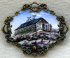 Beautiful Enameled 1890s Brooch - Tip-Top House, Mount Washington, New Hampshire