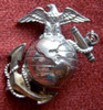 Odd WWII US Marine Corps Pinback Badge in Sterling by H&H