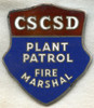 BEING RESEARCHED Wonderful WWII Heavy Sterling Silver & Enamel Fire Marshal Badge for "CSCSD" (?)