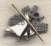 Silver and Gold Fred Astaire Gold Cane Club Lapel Pin