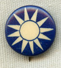 Scarce Ca. 1942-43 Chinese 12-Ray Sun Cap Badge in Celluloid