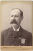 1890s Haverhill, MA Policeman Cabinet Photo Showing #19 Radiator Badge