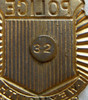 1930s Weymouth, Massachusetts Police Lt. Custom Die Clamshell or Sunburst Radiator Badge