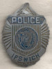 WWII White Metal Ipswich, Massachusetts Police Badge