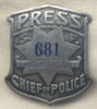San Francisco Press Badge #681 Issued By Chief of Police