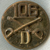 Scarce 1930's US Army 106th Cavalry Regiment Troop D Enlisted Man Collar Insignia
